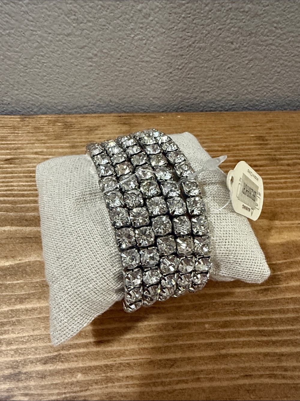 Crystal-Embellished Silver Stretch Bracelets Set - Sparkling NWT
